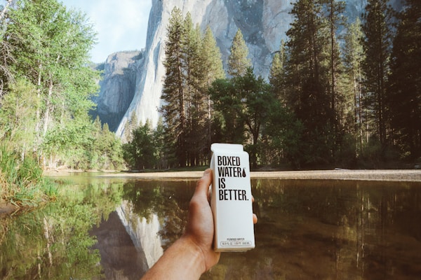 昼食の木のテーブル
